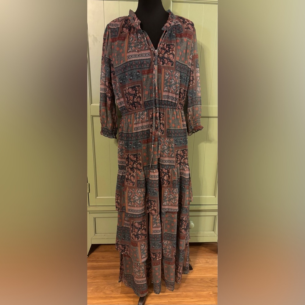 Panhandle Boho Patchwork Maxi Dress - image 4
